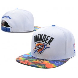 Oklahoma City Thunder White Snapback Hat SD Snapback