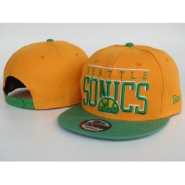 Seattle SuperSonics Orange Snapback Hat LS Snapback
