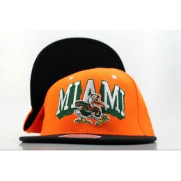 Miami Hurricanes Orange Snapback Hat QH Snapback