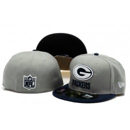 Green Bay Packers Grey Fitted Hat 60D 0721 Snapback
