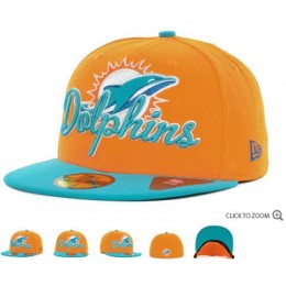 Miami Dolphins New Era Script Down 59FIFTY Hat 60d15 Snapback