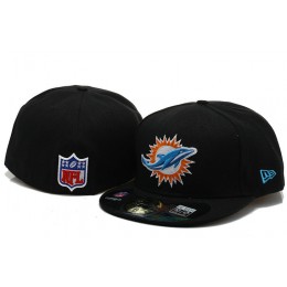 Miami Dolphins Black Fitted Hat 60D 0721 Snapback
