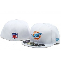 Miami Dolphins White Fitted Hat 60D 0721 Snapback