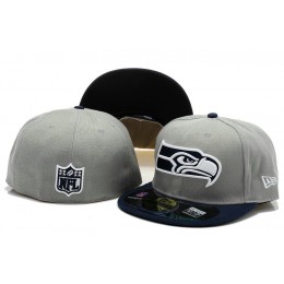 Seattle Seahawks Grey Fitted Hat 60D 0721 Snapback