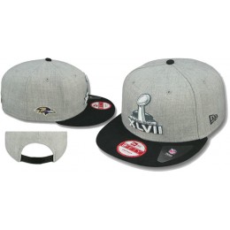 Super Bowl XLVII Baltimore Ravens Grey Snapbacks Hat LS Snapback