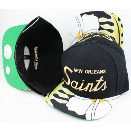 New Orleans Saints Flower Bill Snapback Hat JT11 Snapback