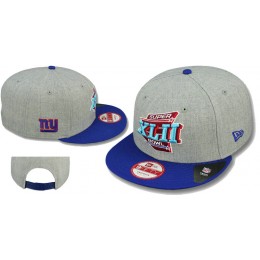 Super Bowl XLII New York Giants Grey Snapbacks Hat LS Snapback