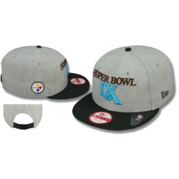 Super Bowl IX Pittsburgh Steelers Grey Snapbacks Hat LS Snapback