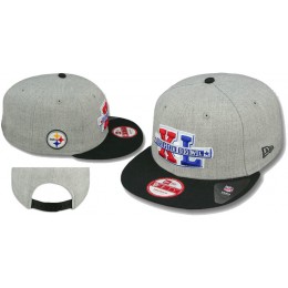 Super Bowl XL Pittsburgh Steelers Grey Snapbacks Hat LS Snapback