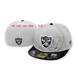 Kids Oakland Raiders Grey Fitted Hat 60D 0721 Snapback